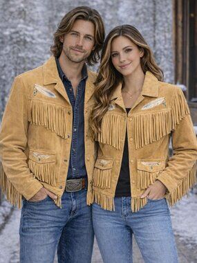 Luxury Western Suede Fringe Jacket • Unisex Statement Piece • Vintage - NWOT's